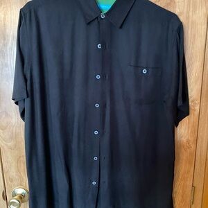 Tori Richard Black Casual Button-Down Shirt